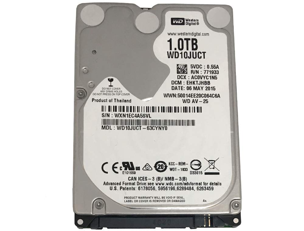 WD AV-25 WD10JUCT 1 TB Hard Drive - SATA (SATA/300) - 2.5 Drive - Internal (Renewed)